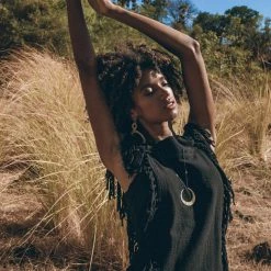 Jimmy Limited Edition Black Bohemian Top With Tassels Sides