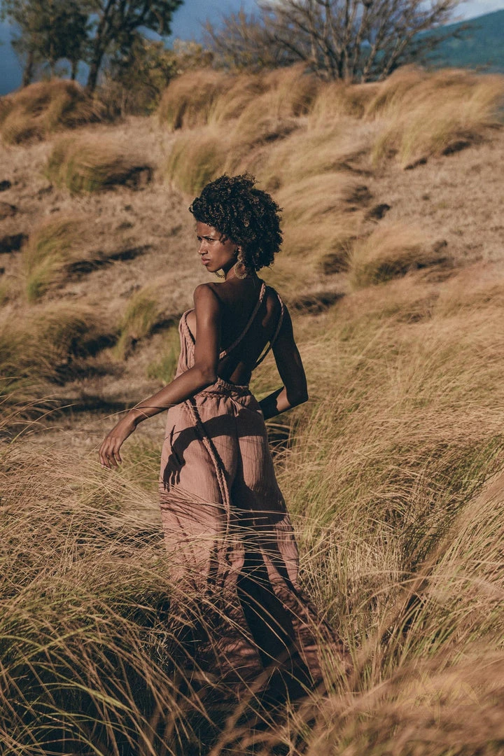 Agus Jumpsuit Dress • Braided Romper • Overalls Women • Dusty Pink Jumpsuit