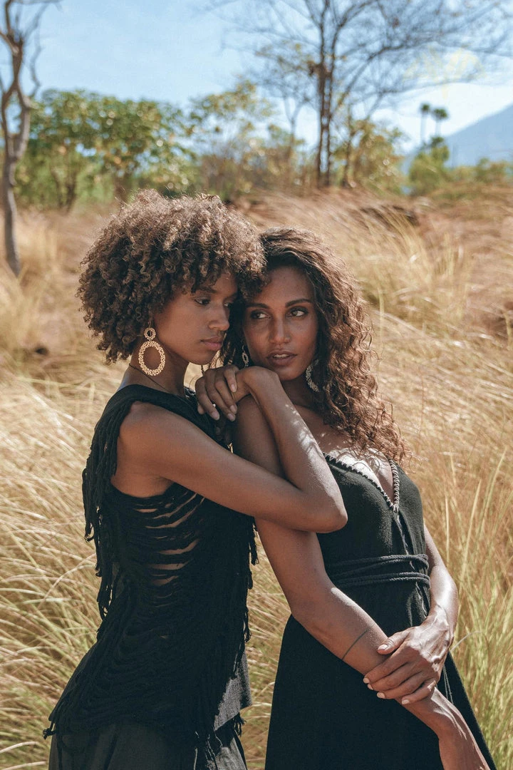 Jimmy Limited Edition Black Bohemian Top With Tassels Sides