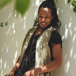 AYA Sacred Wear Ombre Botanically Dyed Green Cotton Scarf For Men