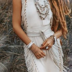 Jimmy Boho Beach Wedding Dress • Bohemian Wedding Dress Hand Loomed With Tassels Limited Edition