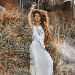 Jimmy Boho Beach Wedding Dress • Bohemian Wedding Dress Hand Loomed With Tassels Limited Edition