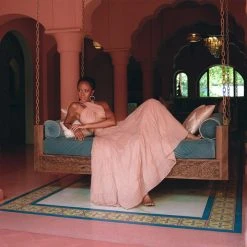 Eddie New Collection Dusty Pink Bohemian Adjustable Dress • Boho Evening Open Back Belly Dress