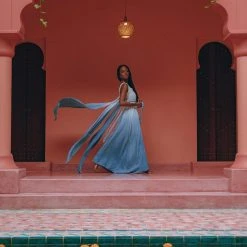 Jimmy New Collection Boho Macrame Bridesmaid Dress • Ombre Sky Blue Dress