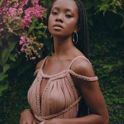 Agus Dusty Pink Greek Goddess Prom Boho Dress