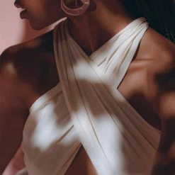 Eddie Off-White Bohemian Adjustable Dress • Evening Open Back Belly Dress