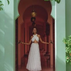 Eddie Off-White Bohemian Adjustable Dress • Evening Open Back Belly Dress