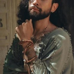 AYA Sacred Wear Sage Green Raw Cotton Minimalist Poncho For Men Organic Men's Clothing