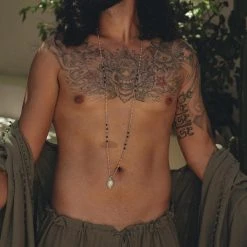 AYA Sacred Wear Sage Green Raw Cotton Minimalist Poncho For Men Organic Men's Clothing