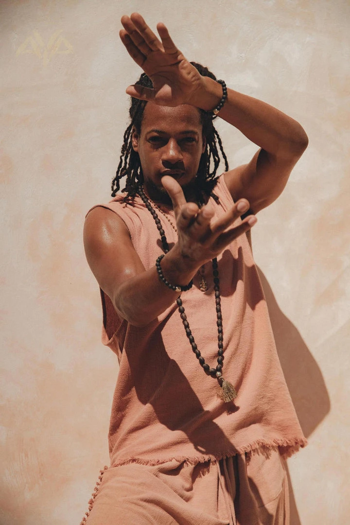 Eddie Sandalwood Colour Handwoven Cotton Sleeveless Hoody For Men On Sale 4 Eddie Sandalwood Colour Handwoven Cotton Sleeveless Hoody For Men On Sale