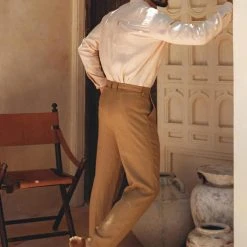 AYA Sacred Wear Pale Pink Linen Classic Minimalist Shirt For Men 17 AYA Sacred Wear Pale Pink Linen Classic Minimalist Shirt For Men