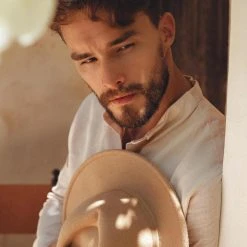 AYA Sacred Wear Pale Pink Linen Classic Minimalist Shirt For Men 19 AYA Sacred Wear Pale Pink Linen Classic Minimalist Shirt For Men