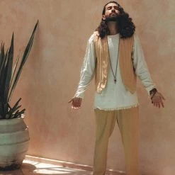 AYA Sacred Wear Off-White Long Sleeve Sweatshirt For Men On Sale