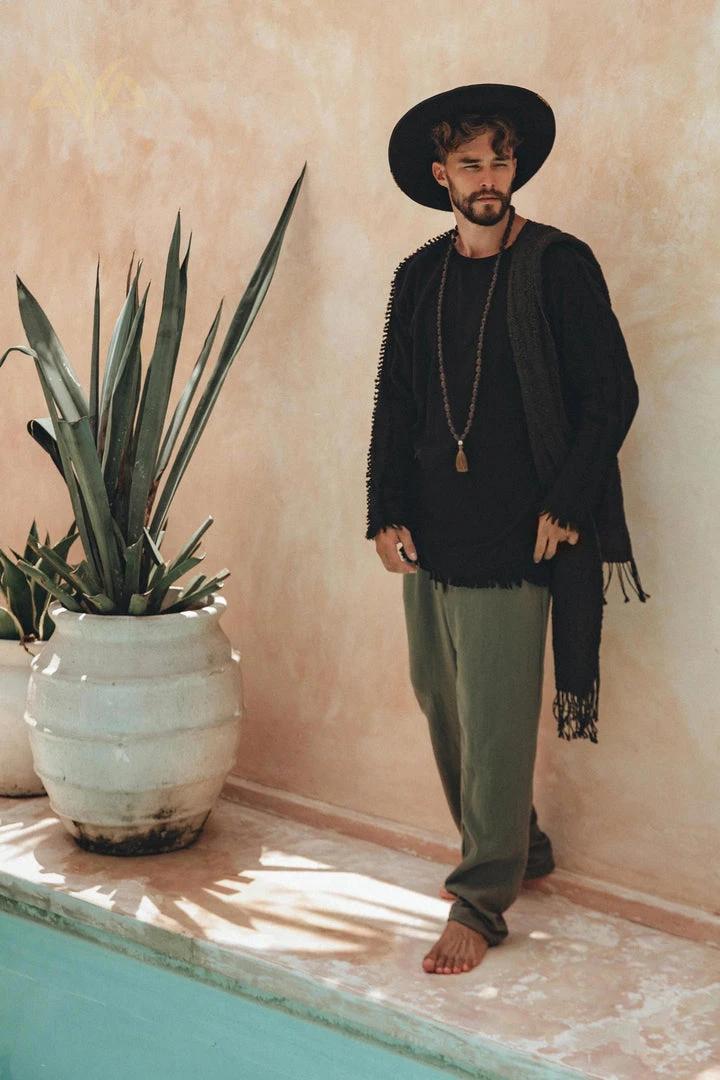 AYA Sacred Wear Black Long Sleeve Sweatshirt For Men 12 AYA Sacred Wear Black Long Sleeve Sweatshirt For Men