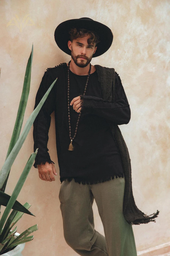 AYA Sacred Wear Black Long Sleeve Sweatshirt For Men 10 AYA Sacred Wear Black Long Sleeve Sweatshirt For Men