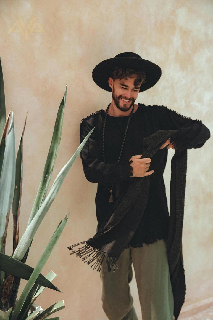 AYA Sacred Wear Black Long Sleeve Sweatshirt For Men 9 AYA Sacred Wear Black Long Sleeve Sweatshirt For Men