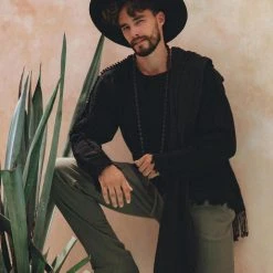 AYA Sacred Wear Dark Green Long Cotton Pants For Men