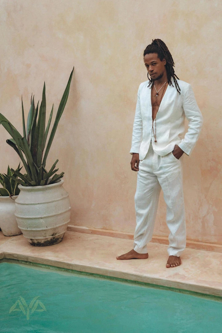 AYA Sacred Wear White Linen Blazer Jacket For Men On Sale 8 AYA Sacred Wear White Linen Blazer Jacket For Men On Sale