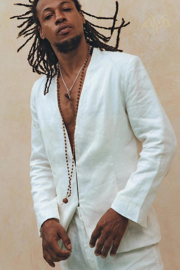 AYA Sacred Wear White Linen Blazer Jacket For Men On Sale 9 AYA Sacred Wear White Linen Blazer Jacket For Men On Sale