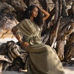 Jimmy New Collection Sage Green Boho Dress • Plus Size Dress For Women • Kaftan Maxi Dress