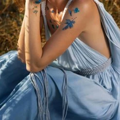 Jimmy Indigo Blue Botanically Dyed Handmade Macrame Belted Boho Dress 23 Jimmy Indigo Blue Botanically Dyed Handmade Macrame Belted Boho Dress