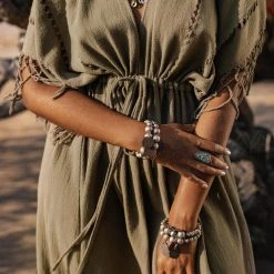 Jimmy New Collection Sage Green Boho Dress • Plus Size Dress For Women • Kaftan Maxi Dress