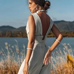 Jimmy Powder Blue Boho Jumpsuit Women • Peace Silk & Cotton Romper For Women New Collection