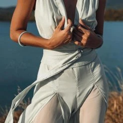 Jimmy Powder Blue Boho Jumpsuit Women • Peace Silk & Cotton Romper For Women New Collection