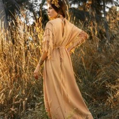 Jimmy Sandal Wood Boho Dress • Plus Size Dress For Women • Kaftan Maxi Dress New Collection