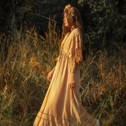 Jimmy Sandal Wood Boho Dress • Plus Size Dress For Women • Kaftan Maxi Dress New Collection