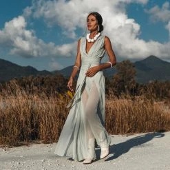 Jimmy Powder Blue Boho Jumpsuit Women • Peace Silk & Cotton Romper For Women New Collection