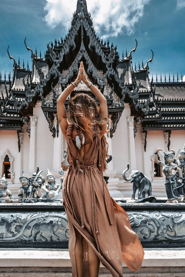 Agus Beige Nomad Spirit Dress (Adjustable Size, Multiway Dress) Limited Edition 5 Agus Beige Nomad Spirit Dress (Adjustable Size, Multiway Dress) Limited Edition