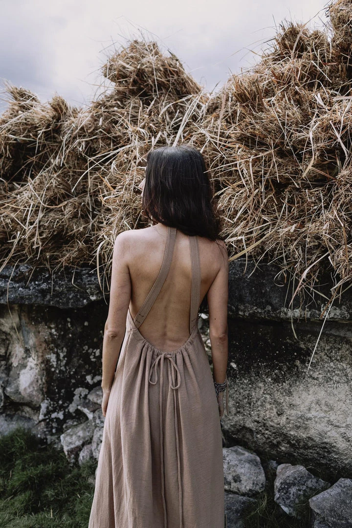 Jimmy Limited Edition Beige Organic Cotton Bohemian Tribal Maxi Dress With Hand Loomed Tassels 11 Jimmy Limited Edition Beige Organic Cotton Bohemian Tribal Maxi Dress With Hand Loomed Tassels