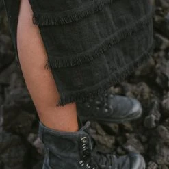 Agus Black Casual Dream Wrap Dress Open Back High Slit Dress Limited Edition