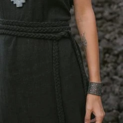 Agus Black Casual Dream Wrap Dress Open Back High Slit Dress Limited Edition