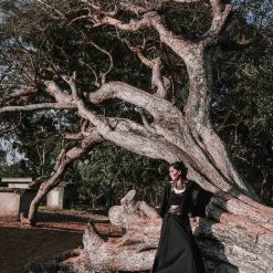 Eddie Black Handwoven Linen Wrap Gypsy Maxi Skirt