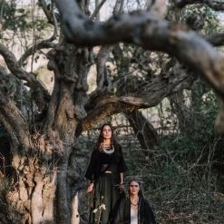 Eddie Black Handwoven Linen Wrap Gypsy Maxi Skirt