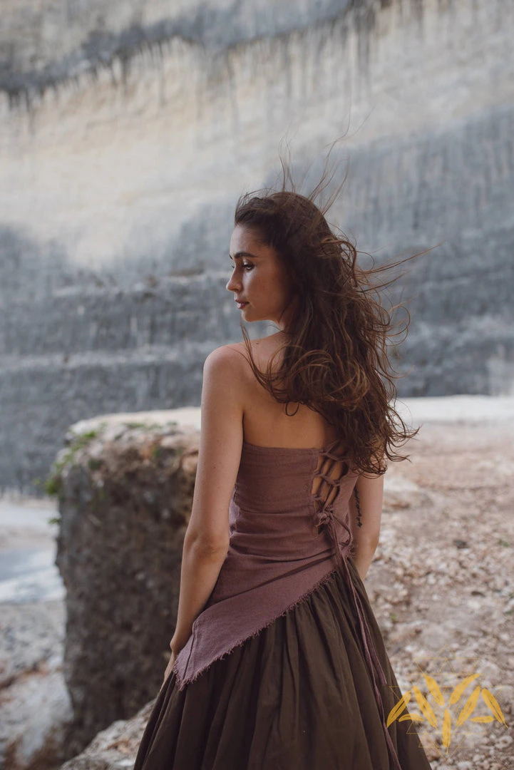 Stop Organic Cotton One Shoulder Gypsy Bohemian Top Tops & Tunics