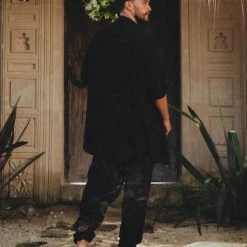 Jimmy Black Handwoven Cotton Oversized Shirt For Men On Sale