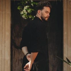 Jimmy Black Handwoven Cotton Oversized Shirt For Men On Sale