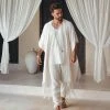 Jimmy Off-White Handwoven Cotton Pants For Men
