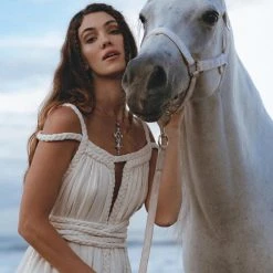 Agus Off-White Greek Goddess Boho Wedding Dress New Collection