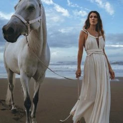 Agus Off-White Greek Goddess Boho Wedding Dress New Collection