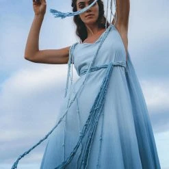 Jimmy New Collection Boho Macrame Bridesmaid Dress • Ombre Sky Blue Dress