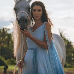 Jimmy New Collection Boho Macrame Bridesmaid Dress • Ombre Sky Blue Dress