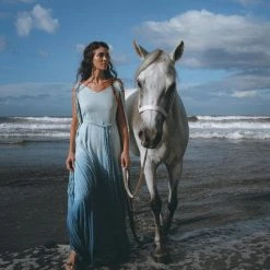 Jimmy New Collection Boho Macrame Bridesmaid Dress • Ombre Sky Blue Dress