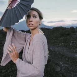 Eddie Dry Lavender Kimono Cover-up Top Tunic