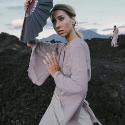 Eddie Dry Lavender Kimono Cover-up Top Tunic 16 Eddie Dry Lavender Kimono Cover-up Top Tunic