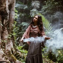 Stop List Grey Cotton Boho Skirt