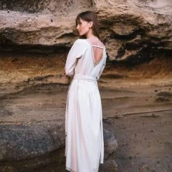 Stop List Off-White Linen Boho Wrap Dress 19 Stop List Off-White Linen Boho Wrap Dress